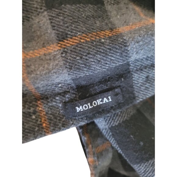 Molokai Surf Co. Hooded Plaid Flannel Button-Up Shirt Jacket XL‎ surfer skater - Picture 10 of 10